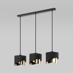 Подвесной светильник на 3 плафона TK Lighting Grant Black 4877 черный/золото E27