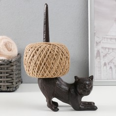 Сувенир катушка для ниток чугун кот 12х21,5 см No Brand