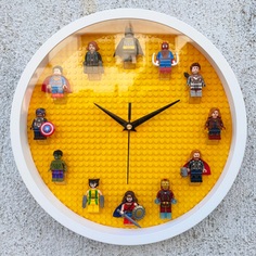 Часы настенные marvel в стиле lego No Brand