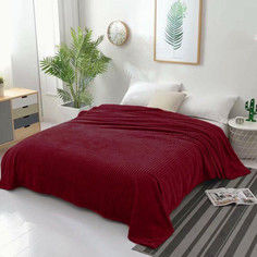 Плед Tango Stripe ST-8 150х200 бордовый однотонный фланелевый