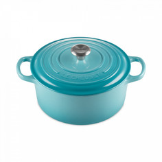 Кастрюля с крышкой, LE CREUSET, Caribbean, 22 см, чугун, бирюзовый