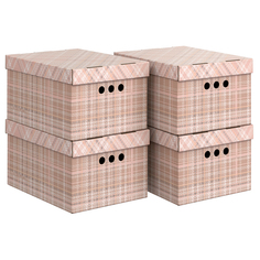 Коробки картонные Valiant для хранения вещей с крышкой 4 шт