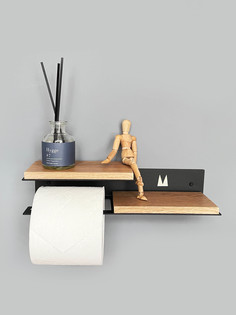Держатель для туалетной бумаги Molinardi Creativo с деревянной полкой