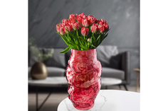 Ваза Elan Gallery красная стекло 17х17х29,5 см