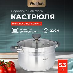 Кастрюля Wellfort Harmony из нержавеющей стали 5,3 л