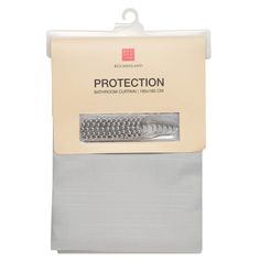 Штора для ванной Kuchenland, 180х180 см, с кольцами, полиэстер металл, серая, Protection