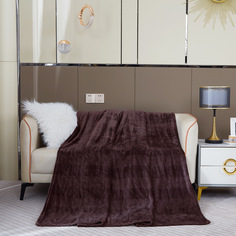 Плед полуторный 150x200 Cleo Bellini велсофт коричневый
