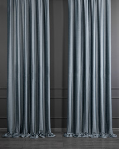 Штора на люверсах бархат 300х255 Беллиссимо Серо-голубой Evrika Home