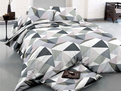 Постельное белье семейное Cleo Art Color с двумя пододеяльниками 145х215 см