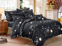 Постельное белье Cleo Art Color с созвездиями двуспальное, наволочки 70х70