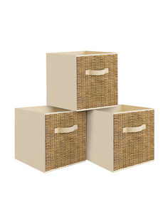 Короба стеллажные Valiant 27х27х28 см набор 3 шт бежевый, BASIC