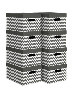 Короба картонные Valiant 25х33х18.5 см, набор 8 шт ЗИГЗАГ