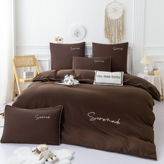 Комплект постельного белья Ситрейд Однотонный Сатин Вышивка CH029 50-70 2 шт. 1.5 спальный