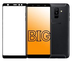 Защитное стекло для Samsung Galaxy A6 Plus (2018) с черной рамкой BIG