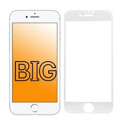 Защитное стекло для iPhone 6 Plus и iPhone 6S Plus с белой рамкой BIG