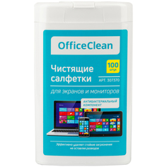 Салфетка для экранов OfficeClean в малой плоской тубе, 100 шт