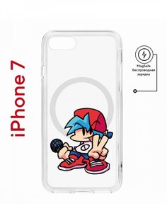 Чехол на iPhone 7, 8, SE 2020 2022 MagSafe Kruche Print FNF Boyfrend с магнитом КruЧЕ