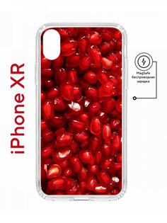 Чехол на iPhone XR MagSafe с принтом Kruche Print Гранат противоударный с магнитом КruЧЕ