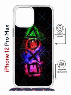 Чехол на iPhone 12 Pro Max MagSafe с принтом Kruche Print Гейминг с магнитом, со шнурком КruЧЕ