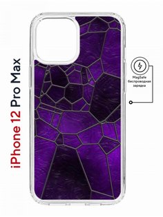 Чехол на iPhone 12 Pro Max MagSafe с принтом Kruche Print Витраж противоударный с магнитом КruЧЕ