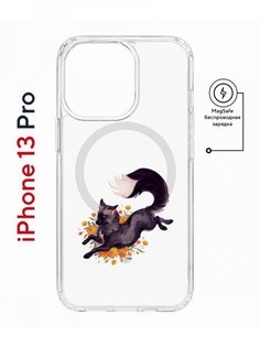 Чехол на iPhone 13 Pro MagSafe с принтом Kruche Print Fox противоударный с магнитом КruЧЕ