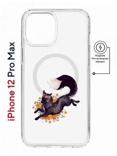 Чехол на iPhone 12 Pro Max MagSafe с принтом Kruche Print Fox противоударный с магнитом КruЧЕ