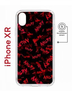 Чехол на iPhone XR MagSafe с принтом Kruche Print Angry противоударный с магнитом КruЧЕ