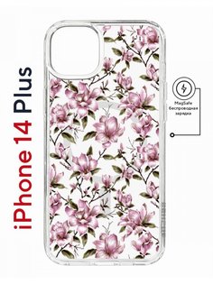 Чехол на iPhone 14 Plus MagSafe с принтом Kruche Print Нежность противоударный с магнитом КruЧЕ
