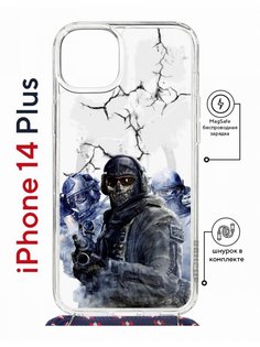 Чехол на iPhone 14 Plus MagSafe с принтом Kruche Print Call of Duty с магнитом, со шнурком КruЧЕ