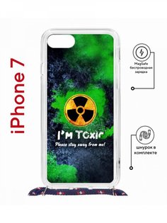 Чехол на iPhone 7/8/SE 2020,2022 MagSafe Kruche Print Toxic с магнитом, со шнурком КruЧЕ