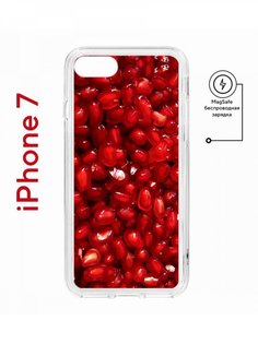 Чехол на iPhone 7, 8, SE 2020 2022 MagSafe Kruche Print Гранат противоударный с магнитом КruЧЕ