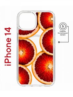 Чехол на iPhone 14 MagSafe с принтом Kruche Print Orange противоударный с магнитом КruЧЕ