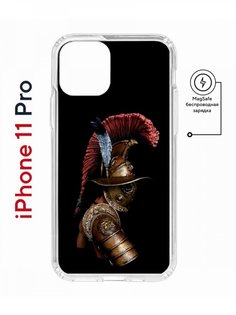 Чехол на iPhone 11 Pro MagSafe с принтом Kruche Print Гладиатор противоударный с магнитом КruЧЕ
