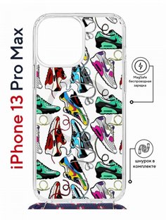 Чехол на iPhone 13 Pro Max MagSafe Kruche Print Кроссы Nike Air Max с магнитом, со шнурком КruЧЕ