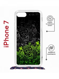 Чехол на iPhone 7/8/SE 2020,2022 MagSafe Kruche Print Garage с магнитом, со шнурком КruЧЕ