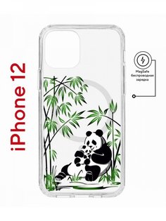 Чехол на iPhone 12/12 Pro MagSafe с принтом Kruche Print Панды противоударный с магнитом КruЧЕ