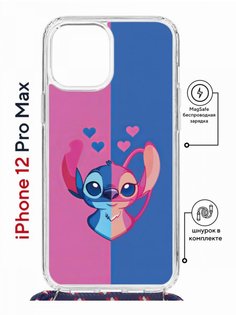 Чехол на iPhone 12 Pro Max MagSafe с принтом Kruche Print СТИЧ с магнитом, со шнурком КruЧЕ