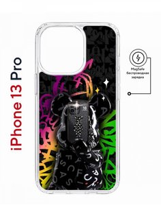 Чехол на iPhone 13 Pro MagSafe с принтом Kruche Print Микки Маус противоударный с магнитом КruЧЕ