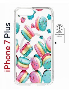 Чехол на iPhone 7 Plus/8 Plus MagSafe Kruche Print Макарон противоударный с магнитом КruЧЕ