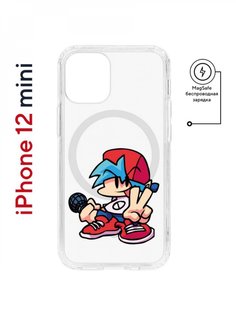Чехол на iPhone 12 mini MagSafe Kruche Print FNF Boyfrend противоударный с магнитом КruЧЕ