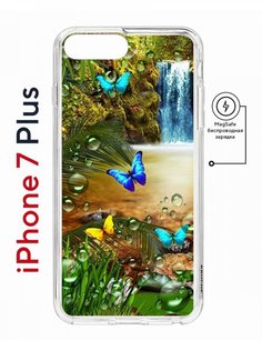 Чехол на iPhone 7 Plus/8 Plus MagSafe Kruche Print Водопад противоударный с магнитом КruЧЕ