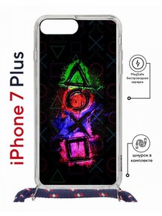 Чехол на iPhone 7 Plus/ 8 Plus MagSafe Kruche Print Гейминг с магнитом, со шнурком КruЧЕ