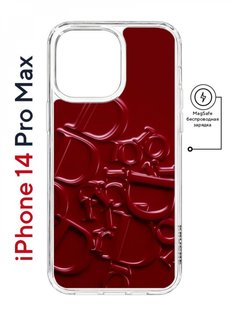 Чехол на iPhone 14 Pro Max MagSafe с принтом Kruche Print Dior противоударный с магнитом КruЧЕ