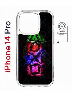Чехол на iPhone 14 Pro MagSafe с принтом Kruche Print Гейминг противоударный с магнитом КruЧЕ