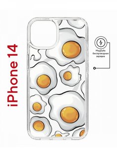 Чехол на iPhone 14 MagSafe с принтом Kruche Print Глазунья противоударный с магнитом КruЧЕ
