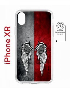 Чехол на iPhone XR MagSafe с принтом Kruche Print Крылья противоударный с магнитом КruЧЕ