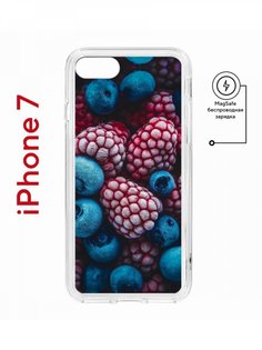 Чехол на iPhone 7, 8, SE 2020 2022 MagSafe Kruche Print Fresh berries с магнитом КruЧЕ