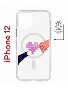 Чехол на iPhone 12/12 Pro MagSafe с принтом Kruche Print Котолюбовь с магнитом КruЧЕ