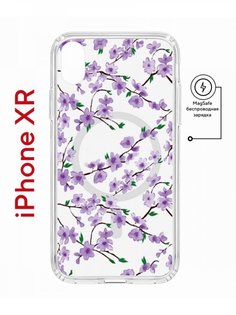 Чехол на iPhone XR MagSafe с принтом Kruche Print Сакура противоударный с магнитом КruЧЕ