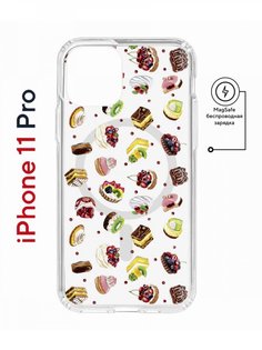Чехол на iPhone 11 Pro MagSafe с принтом Kruche Print Cake противоударный с магнитом КruЧЕ